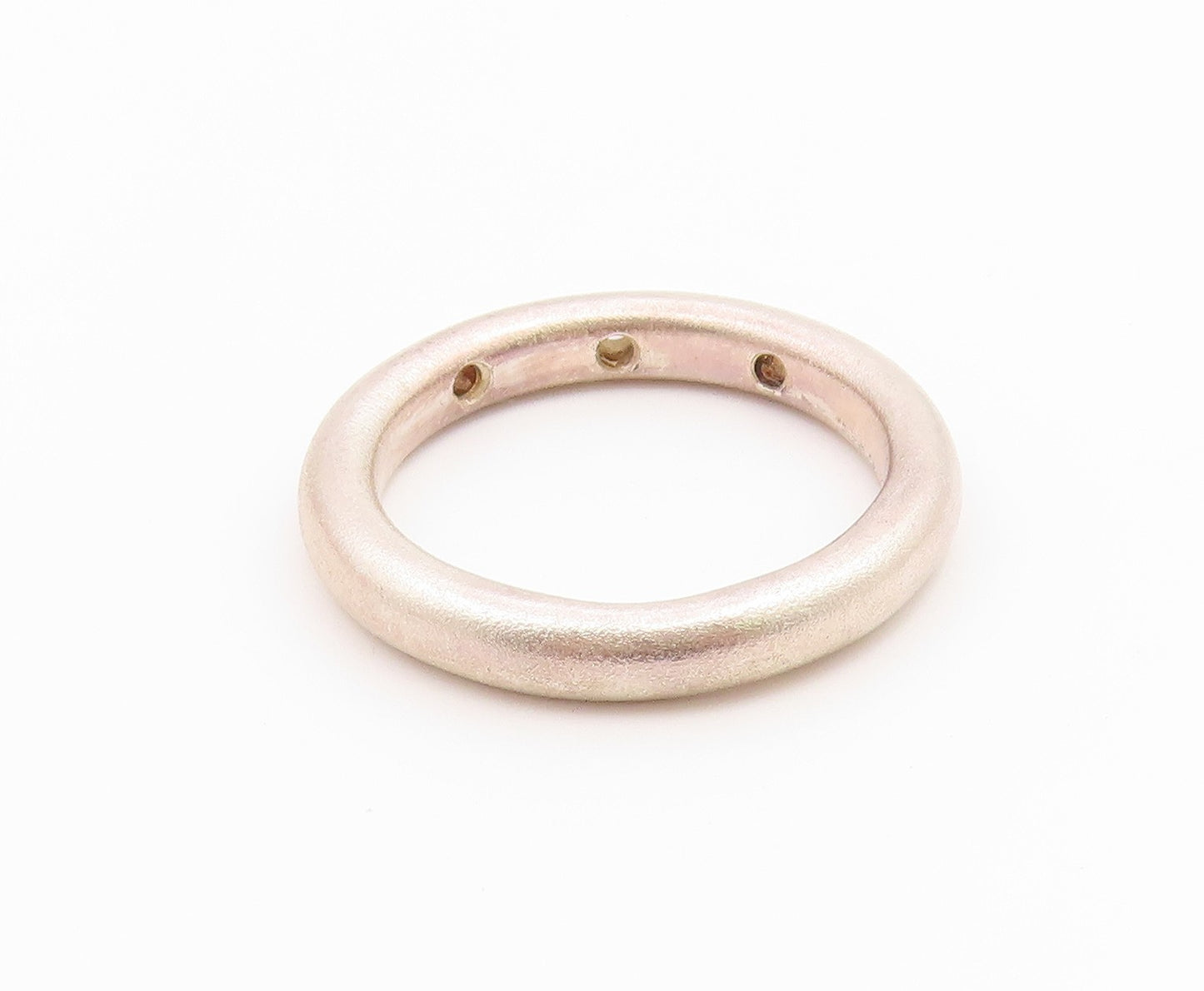 925 Sterling Silver Vintage Ring Minimalist Flush Set CZ Band  Sz 10  RG36825