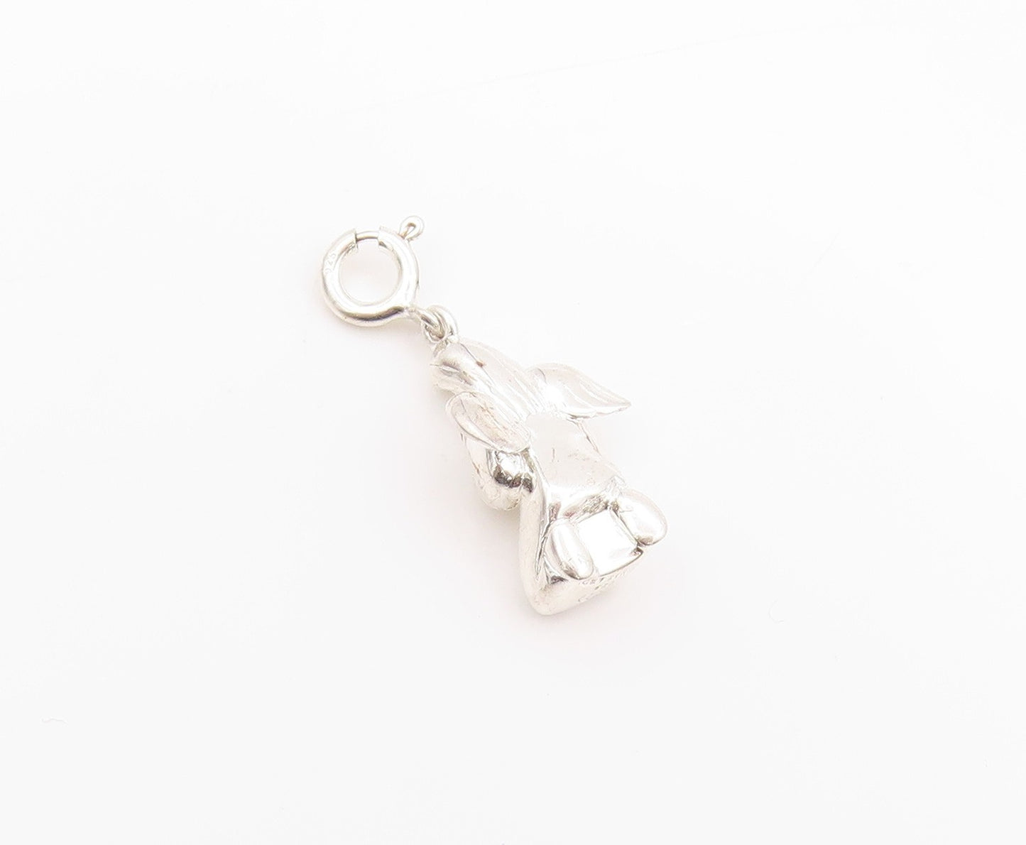 925 Sterling Silver Vintage Pendant 3D Guardian Angel Pendant with Clasp PT24876