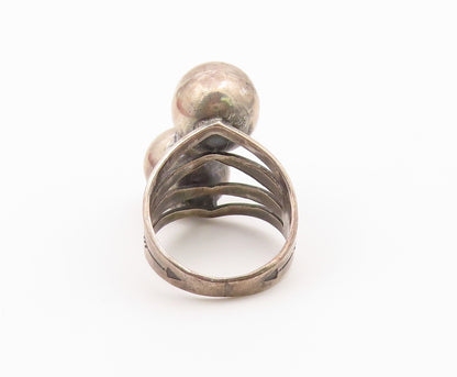 925 Sterling Silver Vintage Ring SOUTHWESTERN Etched Arrow Orb  Sz 6.5  RG36590