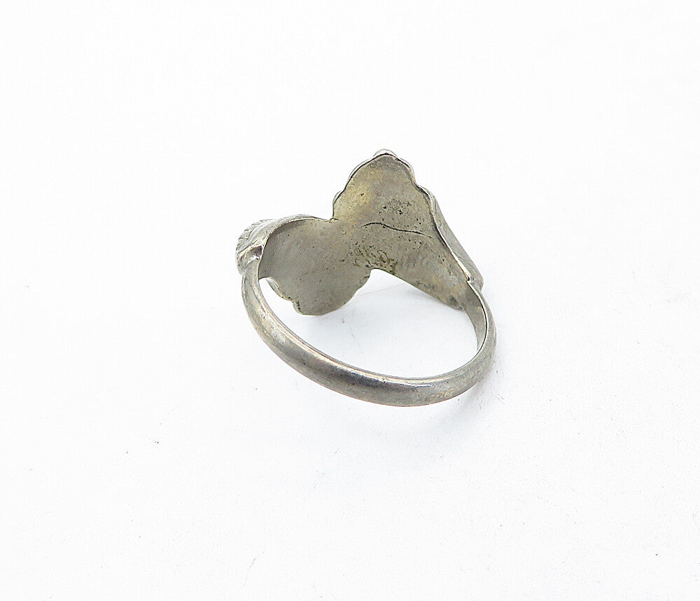 925 Sterling Silver  Vintage Fluted Twist Bypass Band Ring Sz 8.5  RG4702