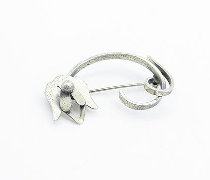 BEAU 925 Sterling Silver  Vintage Modernist Designed Dog Brooch Pin  BP2524