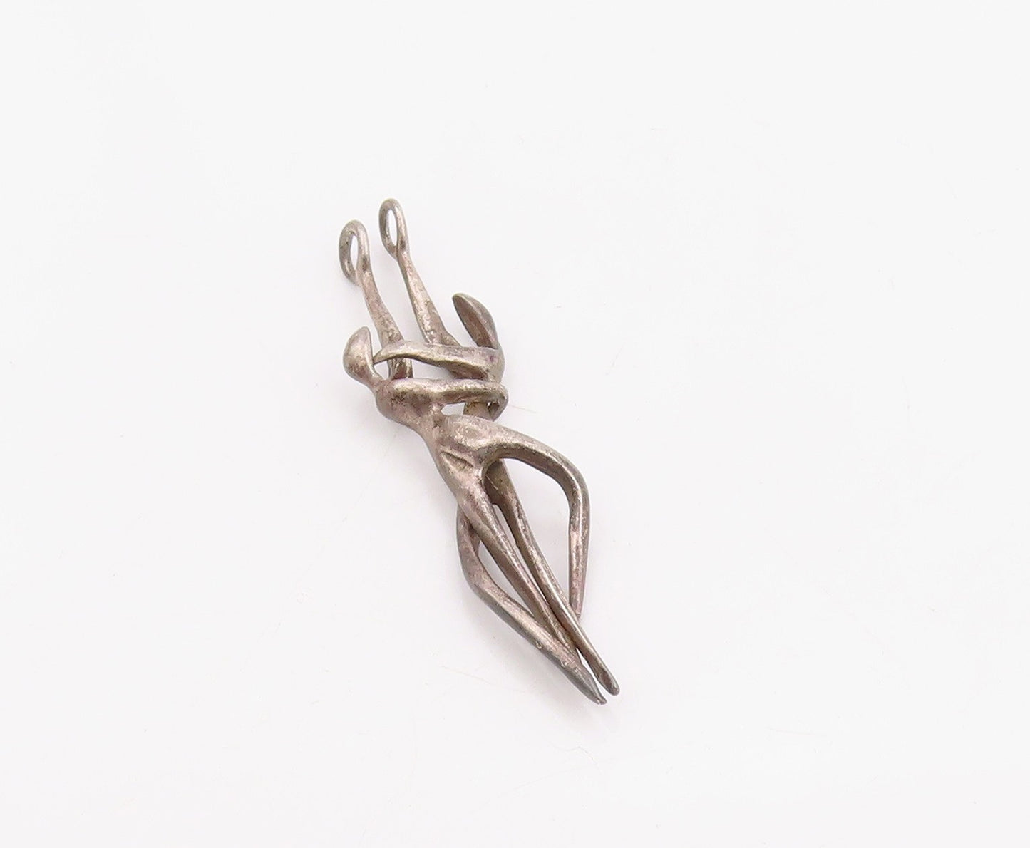 925 Sterling Silver Vintage Pendant Modernist Abstract Dancers Figurine  PT25891