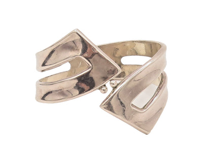 MEXICO 925 Sterling Silver  Vintage Designer Solid Swirly Bracelet  BT10055