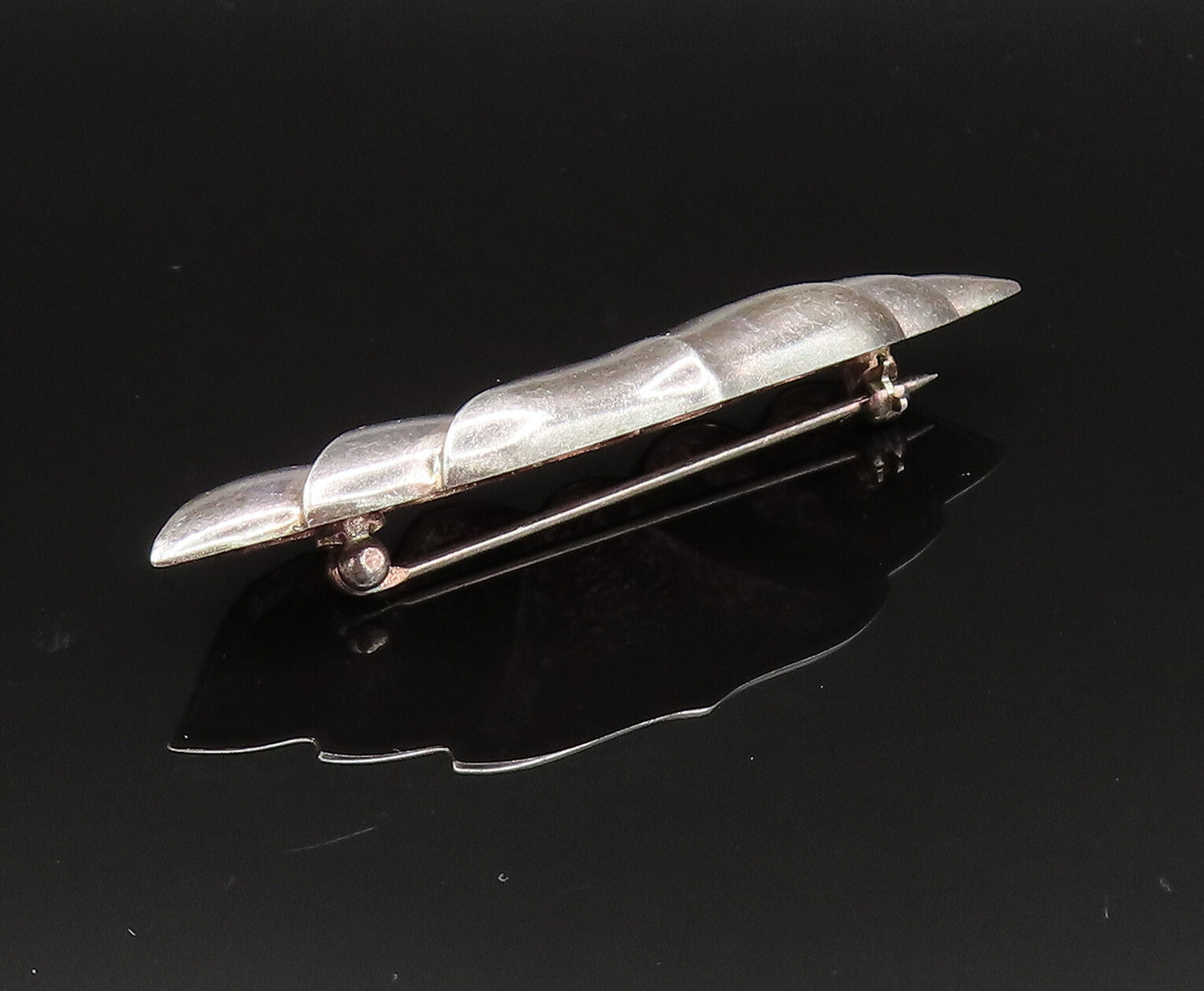 CHARLES KRYPELL 925 Silver  Vintage Scalloped Abstract Brooch Pin  BP9653