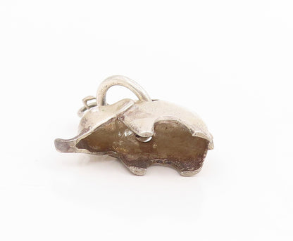 925 Sterling Silver Vintage Pendant Lucky Majestic Elephant Figurine  PT25606