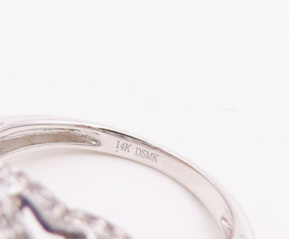 925 Sterling Silver Vintage Ring Oval Sapphire Halo CZ Inlay  Sz 7  RG30743