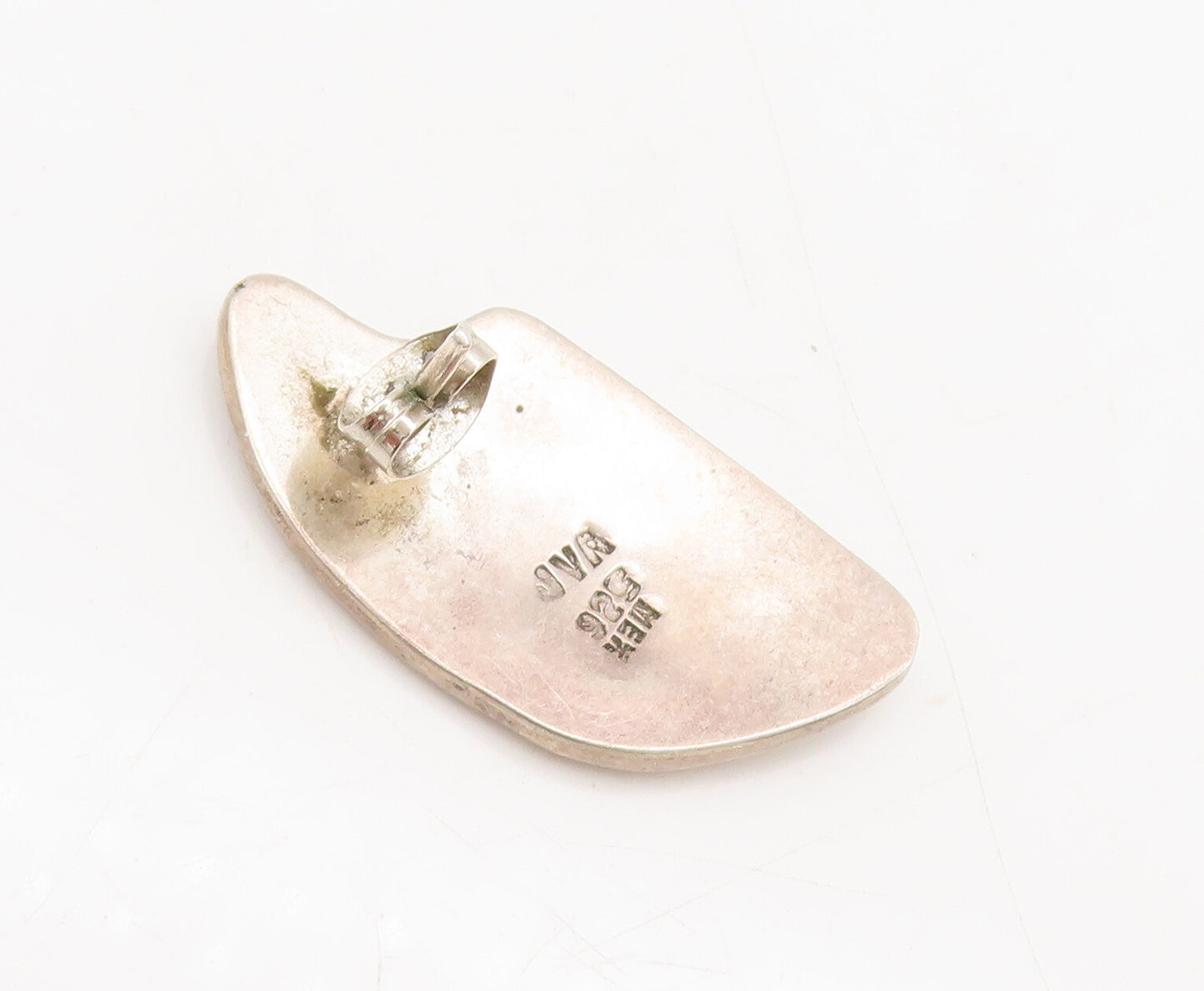 JVA MEXICO 925 Sterling Silver  Vintage Ancient Etched waves Earrings  EG12571