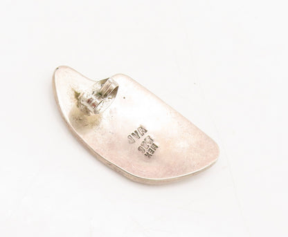 JVA MEXICO 925 Sterling Silver  Vintage Ancient Etched waves Earrings  EG12571