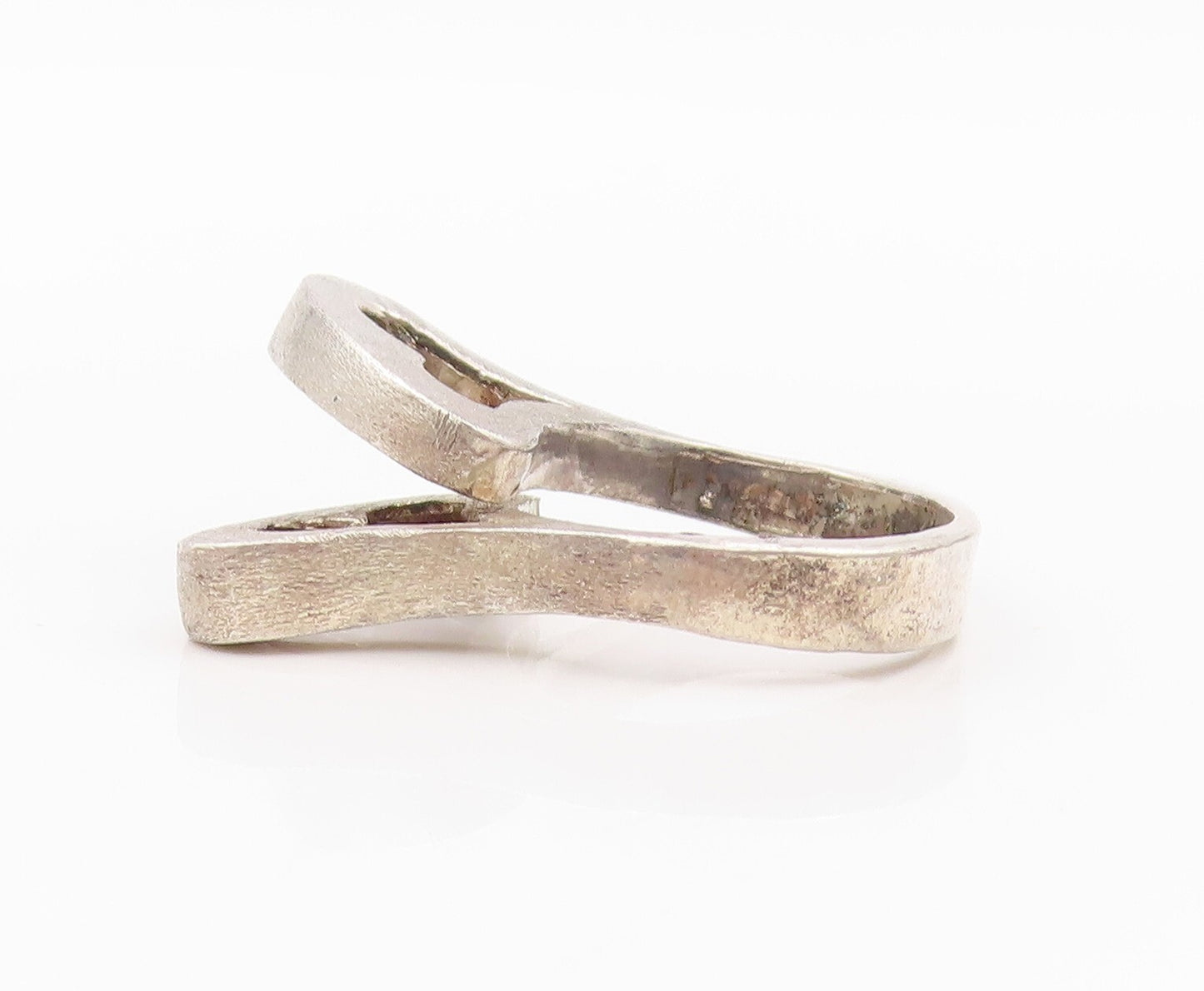 925 Sterling Silver Vintage Ring ISRAEL Dark Tone Cutout Hearts  Sz 8  RG31759