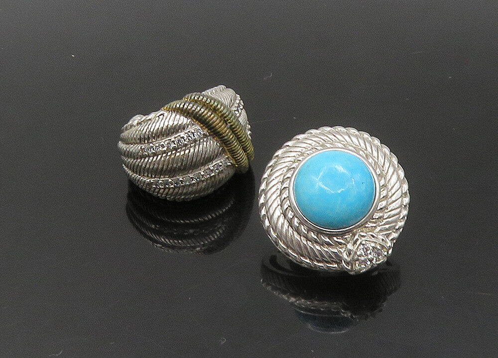 JUDITH RIPKA 925 Sterling Silver Vintage Multi Stone Lot Single Earrings EG11321