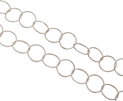 925 Sterling Silver  Vintage Long Twisted Rope Rings Lined Necklace  NE4167