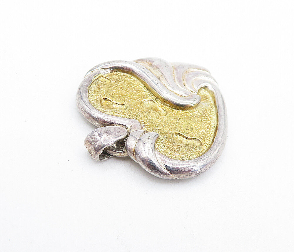 GORHAM 925 Sterling Silver  Vintage Love Heart Etched Quote Pendant  PT5381
