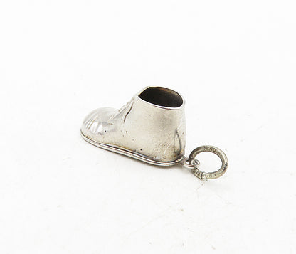BEAU 925 Sterling Silver  Vintage Shiny Old Fashioned Shoe Pendant  PT6959