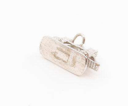 925 Sterling Silver  Vintage Split Bridge Charm Pendant  PT20442