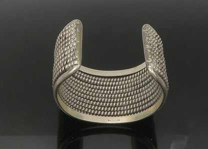 925 Sterling Silver  Vintage Heavy Large Shiny Twist Cuff Bracelet  BT8814