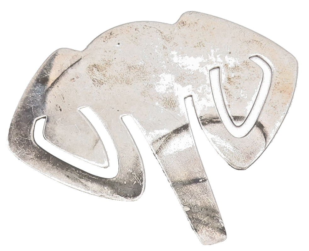 925 Sterling Silver Vintage Book Mark Designer Elephant Head Cutout  TR3936