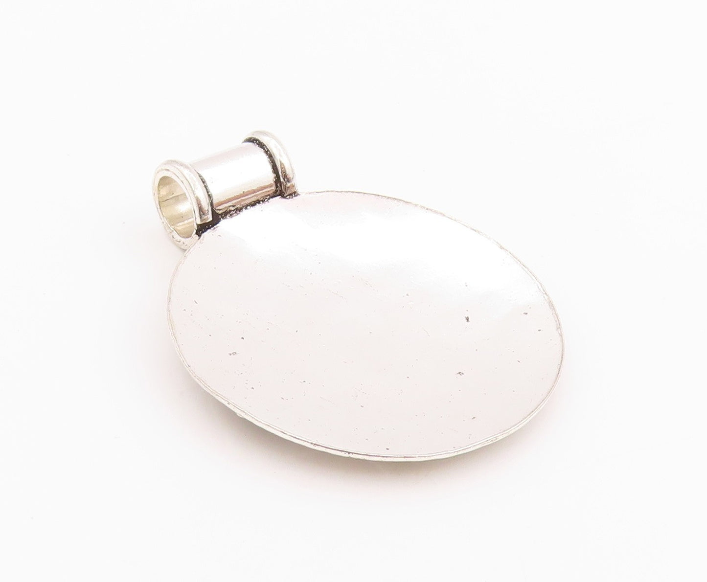 925 Sterling Silver Vintage Pendant Antique Brutalist Carved Coin  PT24384