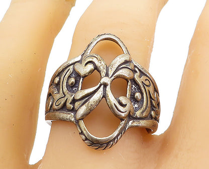 CAROLYN POLLACK 925 Silver  Vintage Dark Tone Swirl Band Ring Sz 10  RG7676