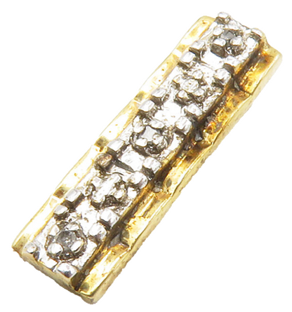 ROSS SIMON 925 Silver  Vintage Genuine Diamonds Two Tone Bar Pendant  PT10997
