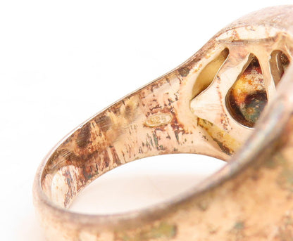 925 Sterling Silver Vintage Ring Interlocked Triangles Carved  Sz 9  RG31547