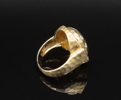 ROSS SIMON 925 Silver  Vintage Gold Plated Hammered Topaz Ring Sz 6  RG25714