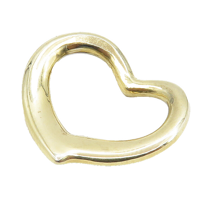 925 Sterling Silver  Shiny Smooth Gold Plated Open Love Heart Pendant  PT12265