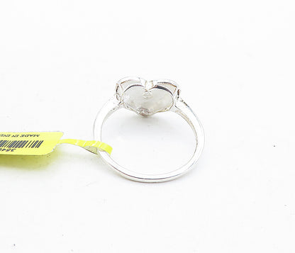 925 Sterling Silver Genuine Diamond Accent Love Heart Band Ring Sz 10 RG5096