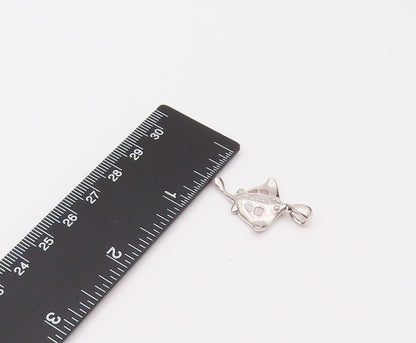 925 Sterling Silver  Vintage Mini Stingray Diamond Spine Pendant PT22040