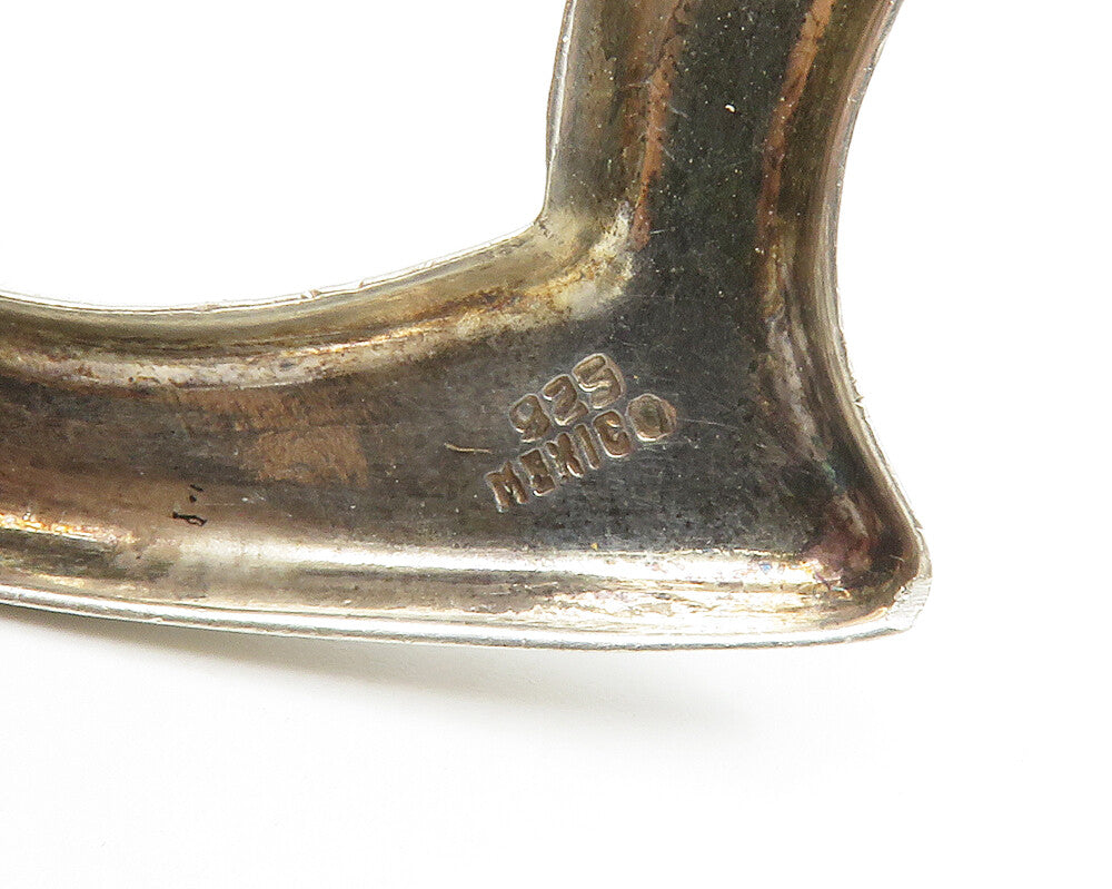 MEXICO 925 Sterling Silver  Vintage Smooth Open Love Heart Brooch Pin  BP5124