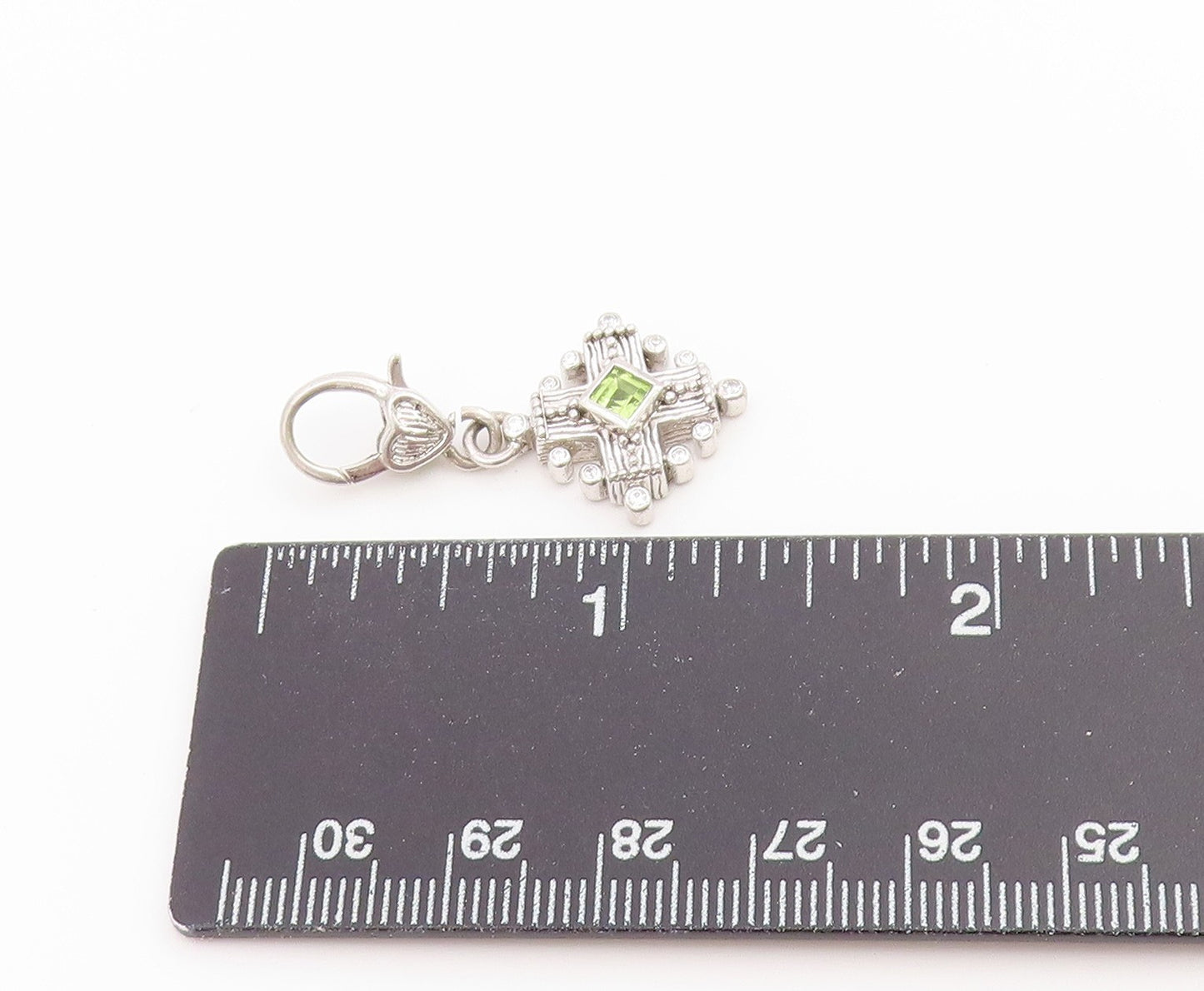 925 Sterling Silver Vintage Pendant JUDITH RIPKA Peridot Maltese Charm  PT26554