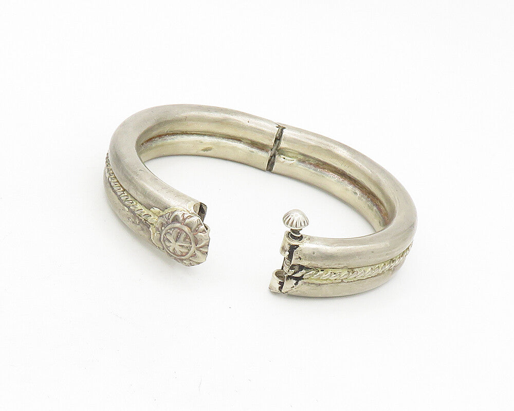 925 Sterling Silver  Vintage Antique Ribbed Twist Bangle Bracelet  BT7471