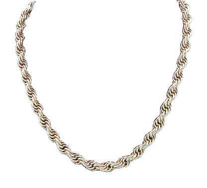925 Sterling Silver  Vintage Shiny Minimalist Twist Chain Necklace  NE3211