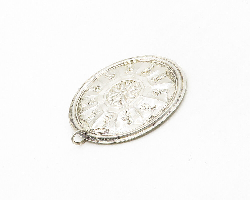 TOWLE 925 Sterling Silver  Vintage Flute Player Flower Pattern Pendant PT14117