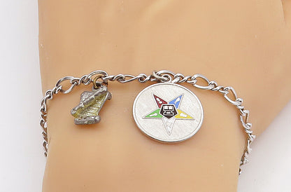925 Sterling Silver  Vintage Scroll Charmed Infinity Chain Bracelet  BT3006