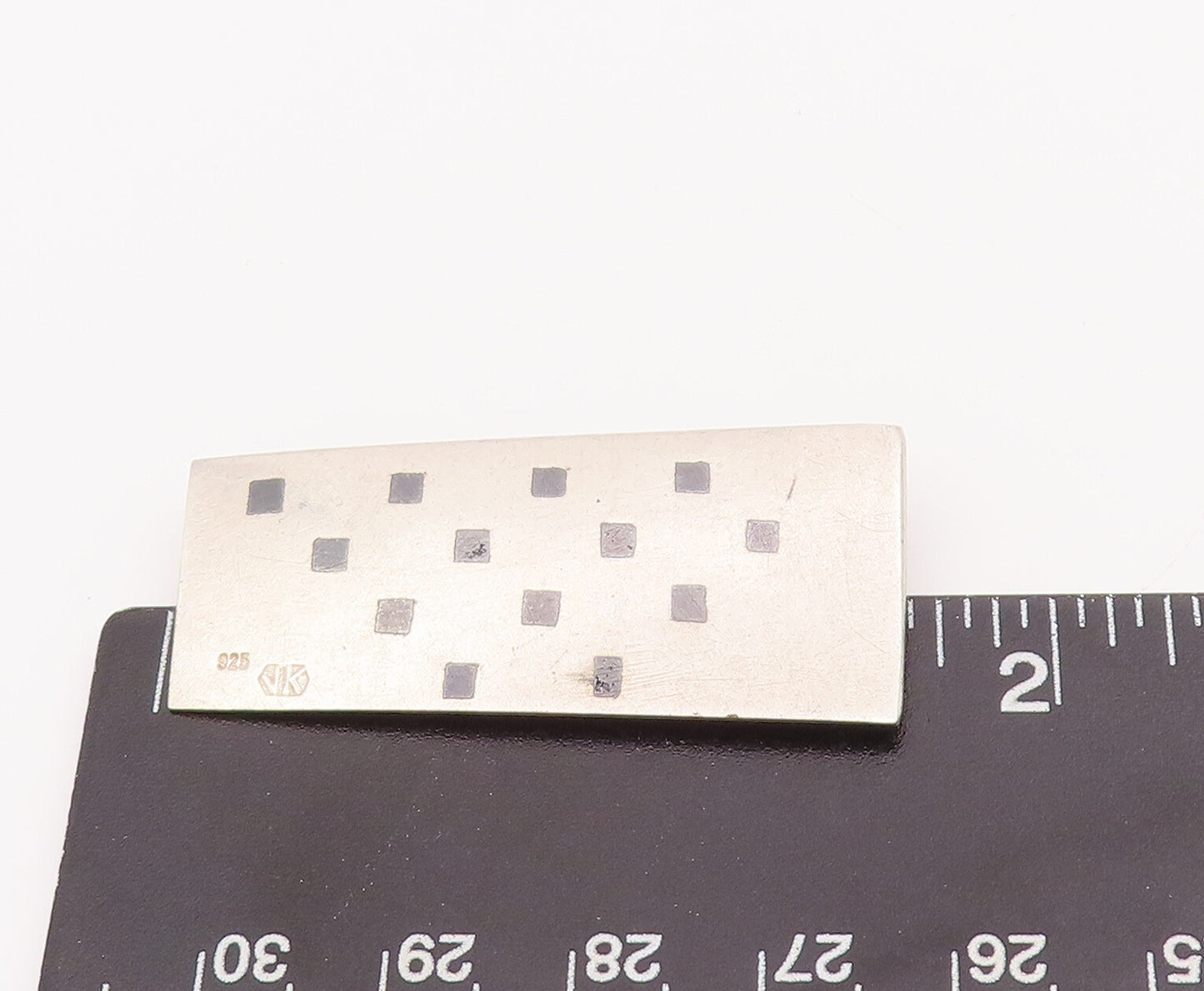 925 Sterling Silver Vintage Brooch Pin EUROPE Antique Squares Etched  BP11020