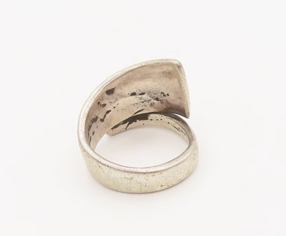 CELLINI 925 Sterling Silver Vintage Antique Beaded Bypass Ring Sz 4  RG27283