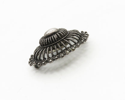 TOPAZIO PORTUGAL 925 Silver  Vintage Twist Dome Design Brooch Pin  BP7063