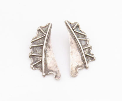 925 Sterling Silver Vintage Earrings GROVES Brutalist Dragon Wings  EG13950