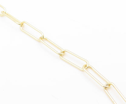 925 Sterling Silver Vintage Necklace Gold Plated DSMK Paperclip Chain  NE4815