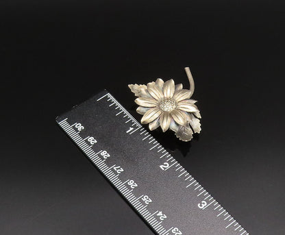 JANNA MEXICO 925 Silver  Vintage 3D Textured Sunflower Brooch Pin  BP9863