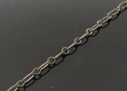 NAVAJO 925 Silver  Vintage Mother Of Pearl Floral Leaf Chain Necklace  NE3655
