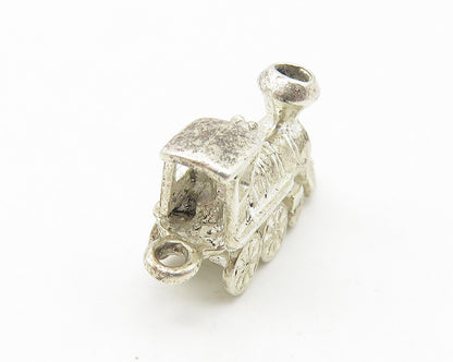 925 Sterling Silver  Vintage Petite Shiny Steam Train Motif Pendant  PT8909