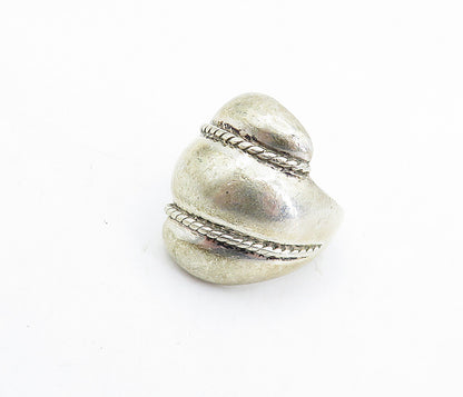 ESPO 925 Sterling Silver  Vintage Rope Twist Bypass Band Ring Sz 7.5  RG5853