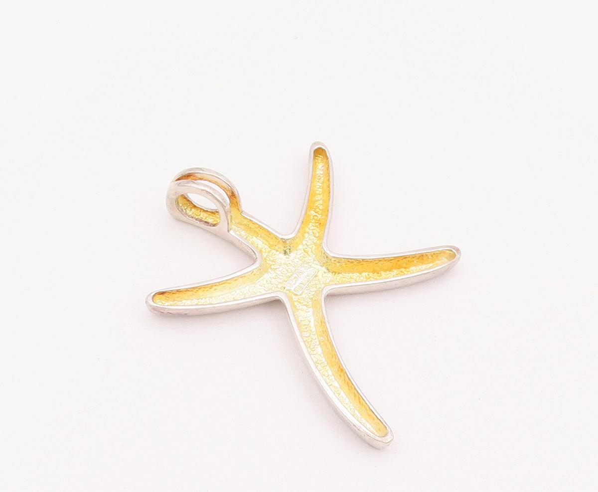 925 Sterling Silver Vintage Pendant Minimalist Solid Cutout Star Fish  PT22829