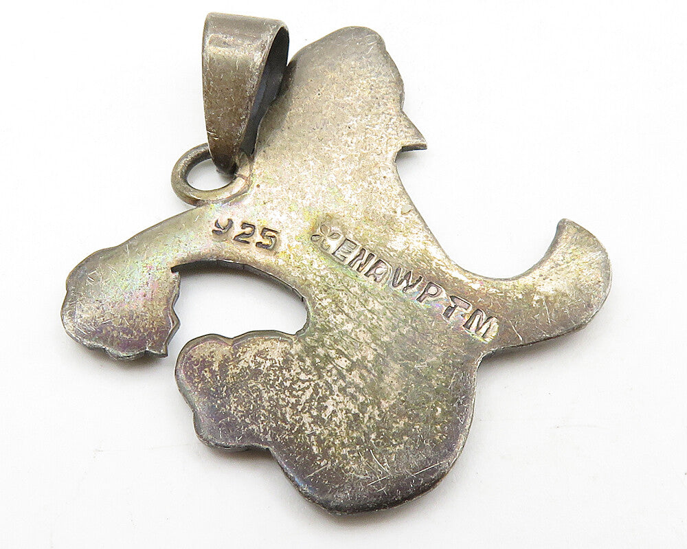 MEXICO 925 Sterling Silver  Vintage Smooth Oxidized Design Pendant  PT14305