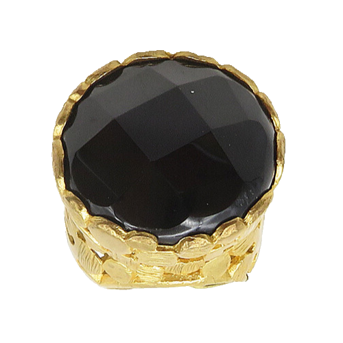 DESIGNER 925 Sterling Silver Vintage Black Hematite Cocktail Ring Sz 6 RG17583