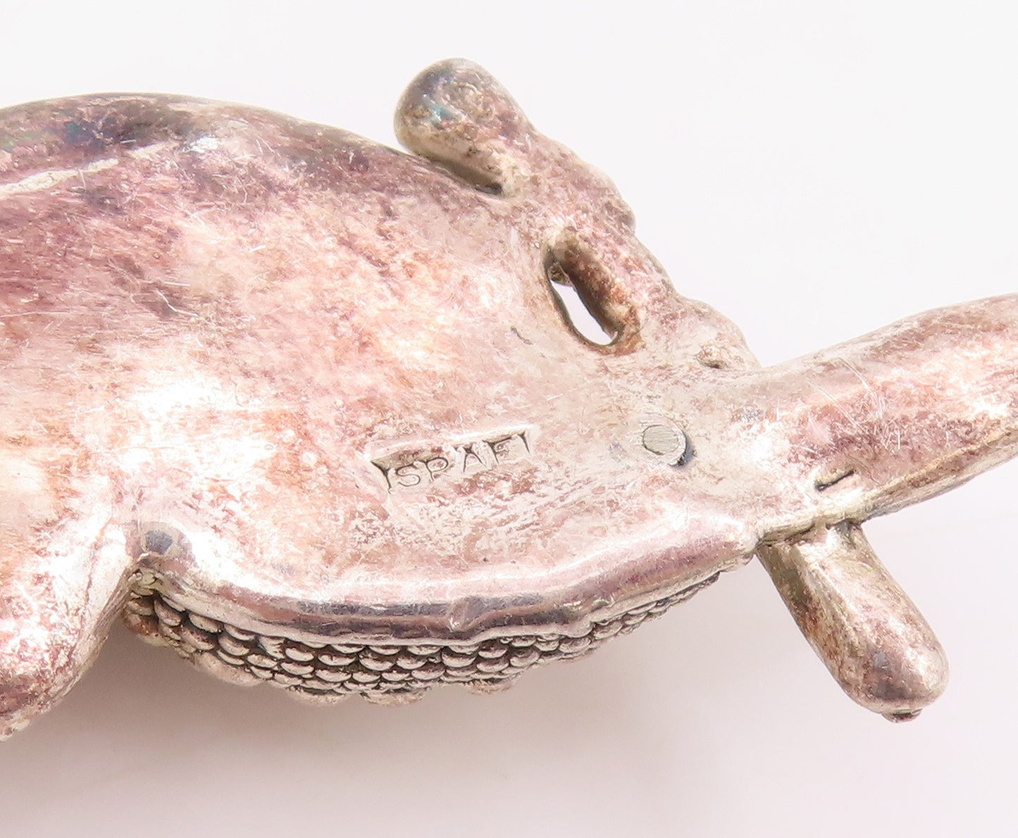 925 Sterling Silver Vintage Pendant ISRAEL Beaded Whimsical Owl Charm  PT25624