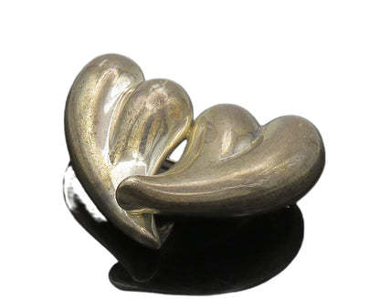 JONDELL SPAIN 925 Silver  Vintage Hollow Double Love Hearts Brooch Pin  BP5502