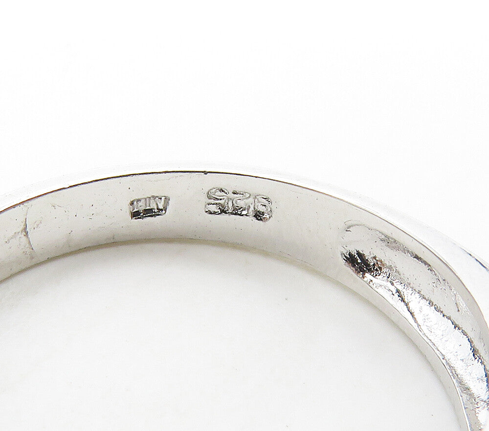 925 Sterling Silver  Sparkling Cubic Zirconia Dome Band Ring Sz 7  RG15610