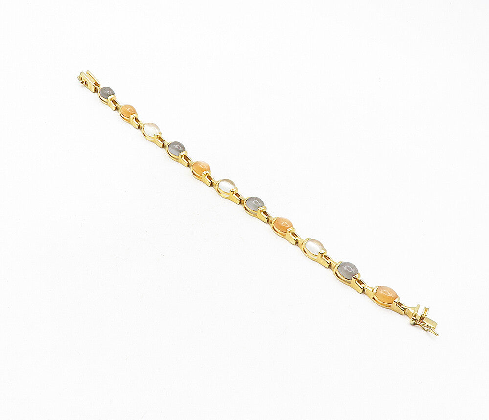 ROSS SIMON 925 Silver  Carnelian & Topaz Gold Plated Chain Bracelet  BT4040